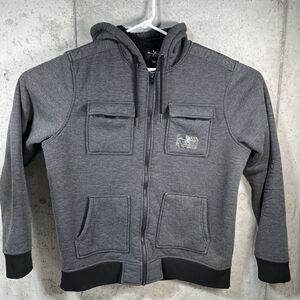 Marc Ecko Cut & Sew Hoodie Full Zip Mens XL Dark Gray Sweatshirt Lined